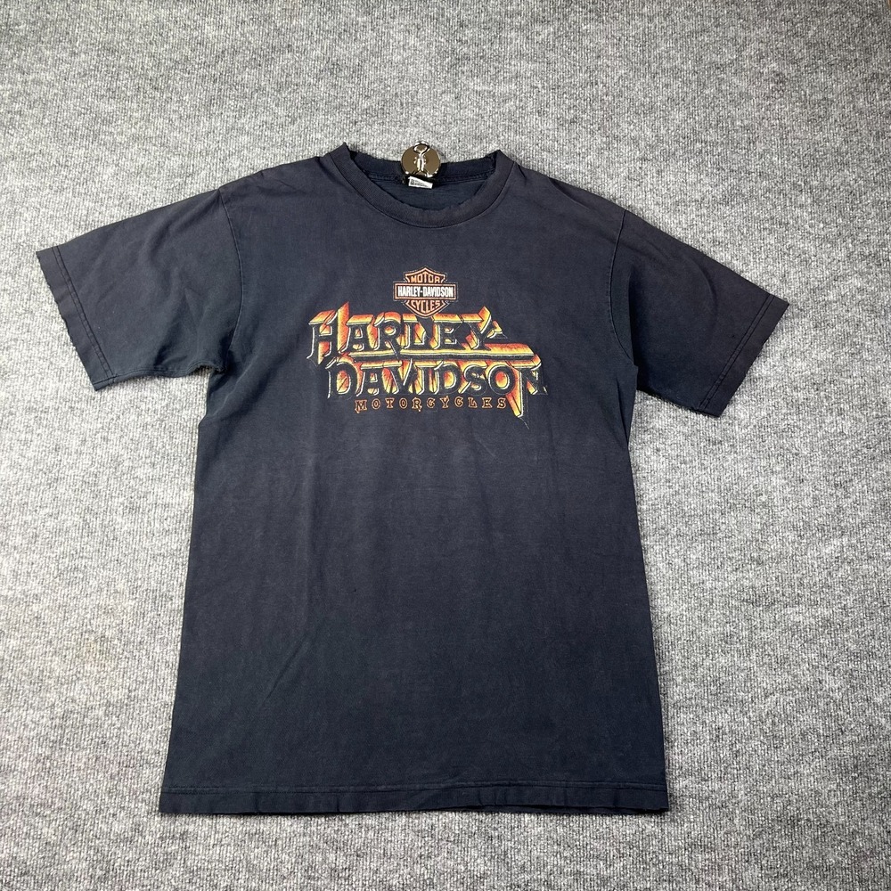 Harley Davidson Motorcycles T Shirt Mens Large Black Cotton Highland LaVale MD
